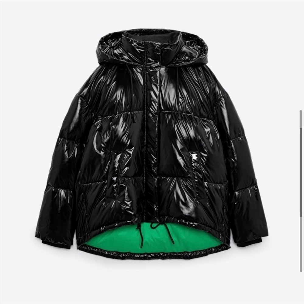 Zara black puffer coat